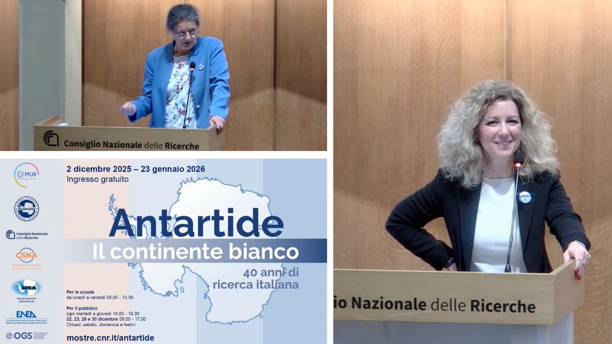 CNRsocial_'s tweet photo. #1dicembre #AntarcticaDay #40anniPNRA
Mostra #Antartide il Continente Bianco. 40 anni di ricerca italiana
Anna Maria Fioretti, #CSNA
Francesca Messina, Unità Relazioni con il Pubblico e Comunicazione integrata, #CNR
https://t.co/IgzkKLeStu 

@ItaliAntartide @OGS_IT @ENEAOfficial https://t.co/QpEQXglYLO
