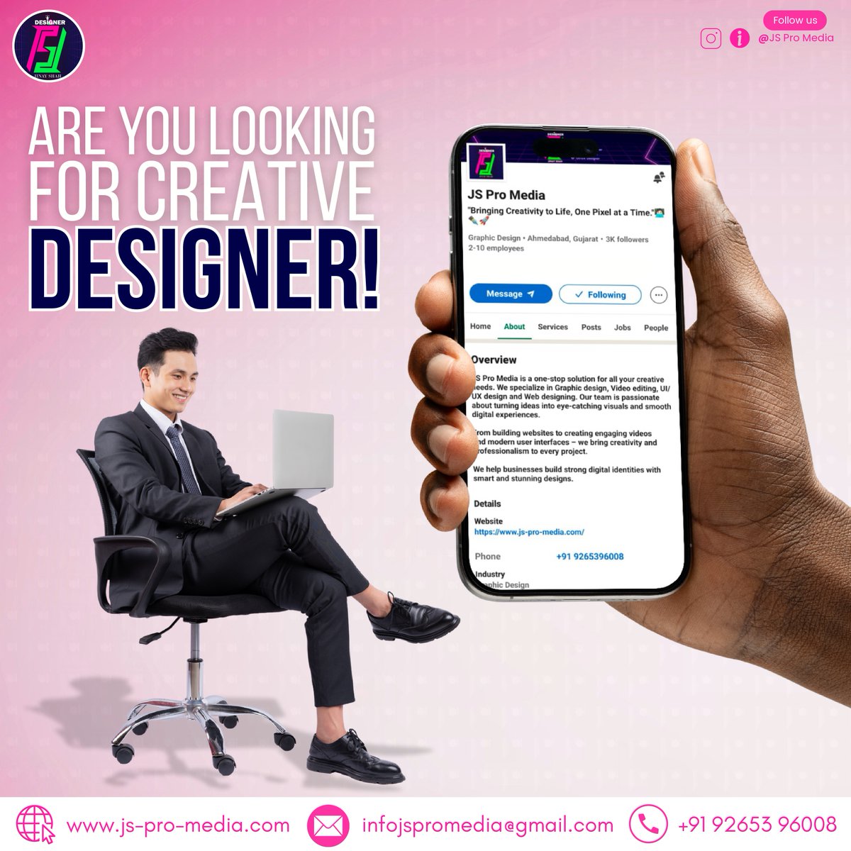 js_pro_media's tweet image. Looking for a designer who understands your brand? 🎨✨
At JS Pro Media, we turn ideas into visuals that speak louder than words!
Let’s build something amazing together! 🚀#JSPROMedia #CreativeDesigner #BrandDesign #GraphicDesigner #UIUXDesign #SocialMediaDesign #DesignAgency