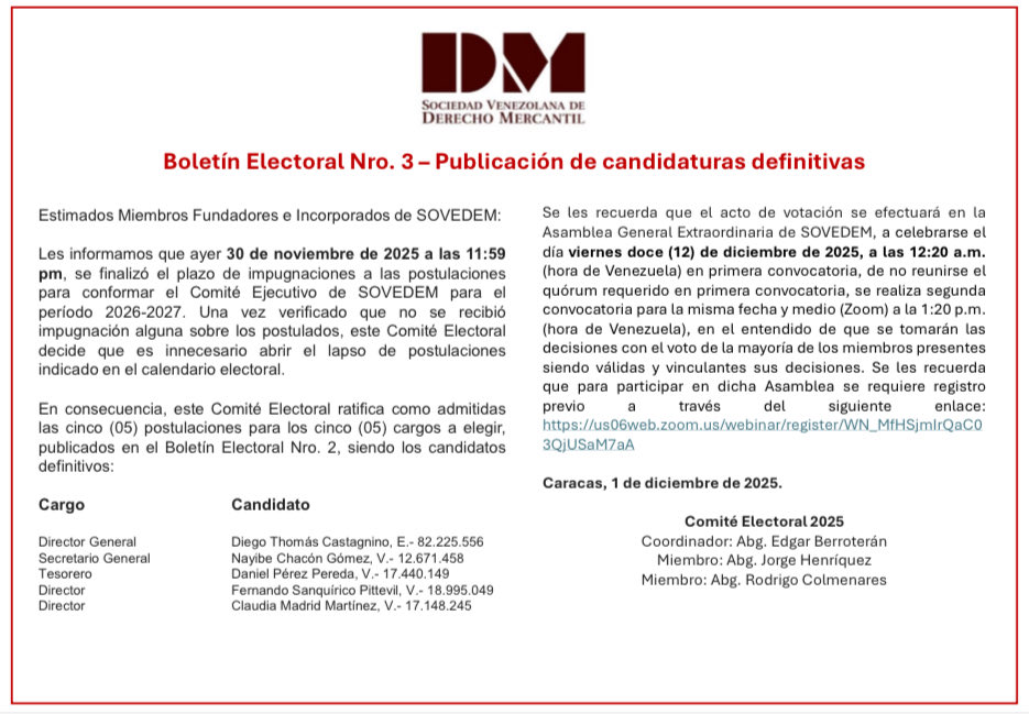 Sociedad Venezolana de Derecho Mercantil tweet media