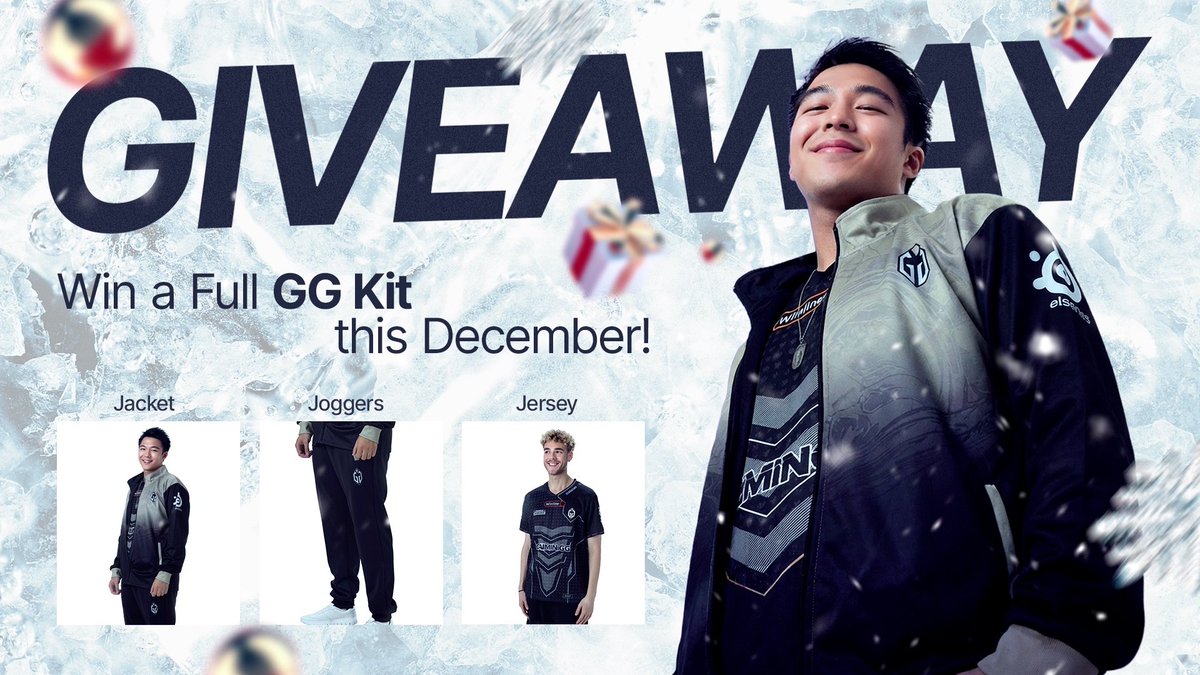 🎁 The season of giving is here! 🎄

We have partnered with <a href="/GAIMINglobal/">GAIMIN</a>, to reward our loyal fans with a massive giveaway this month of December! 

Complete the basic tasks in the form below to stand a chance to win the full GG Kit:  🧥 Jacket + 👕 Jersey, 👖 Joggers. 👇