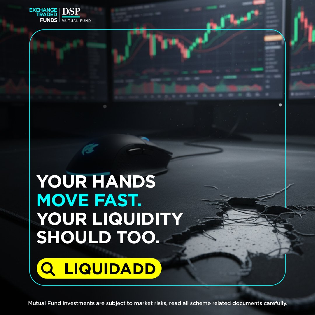dspmf's tweet image. Traders love speed. Yet most slow down their own capital by blocking cash as margin.

Switch to Liquid ETFs and you can:
 ✔ Pledge units as margin
 ✔ Earn daily returns till you are invested 
 ✔ Stay ready for opportunities anytime
Keep your trading capital active, not idle.…