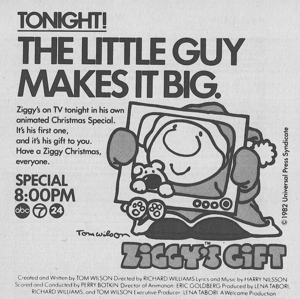 On this date in 1982, Ziggy's Gift aired on ABC for the 1st time. #80s #Christmas