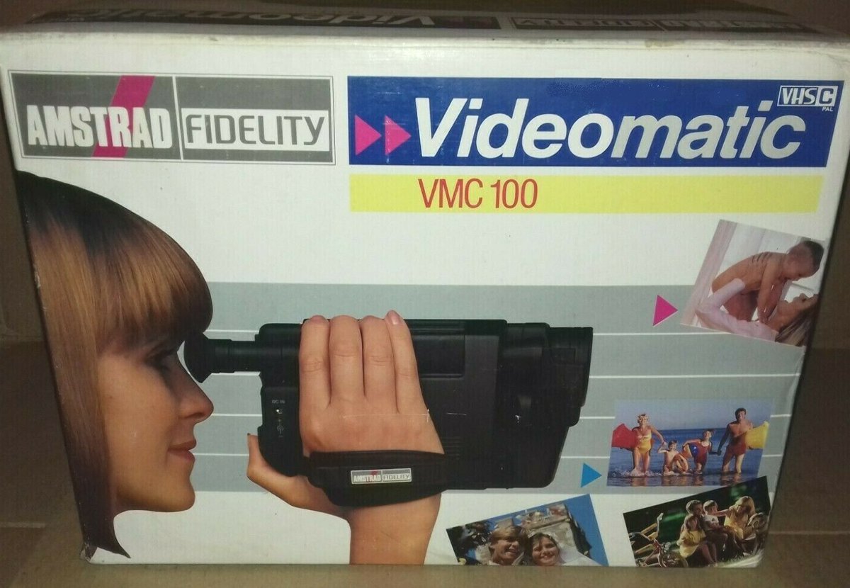 Lord_Sugar's tweet photo. 37 YEARS AGO: Long before the days of being able to record video on your phone, Amstrad launched the Videomatic camcorder. It recorded onto compact (VHS‑C) video tapes which could be slotted into a full-size VHS adapter to playback on the home VCR. What a palaver back then! 🎥 https://t.co/3K4KnZVfrR