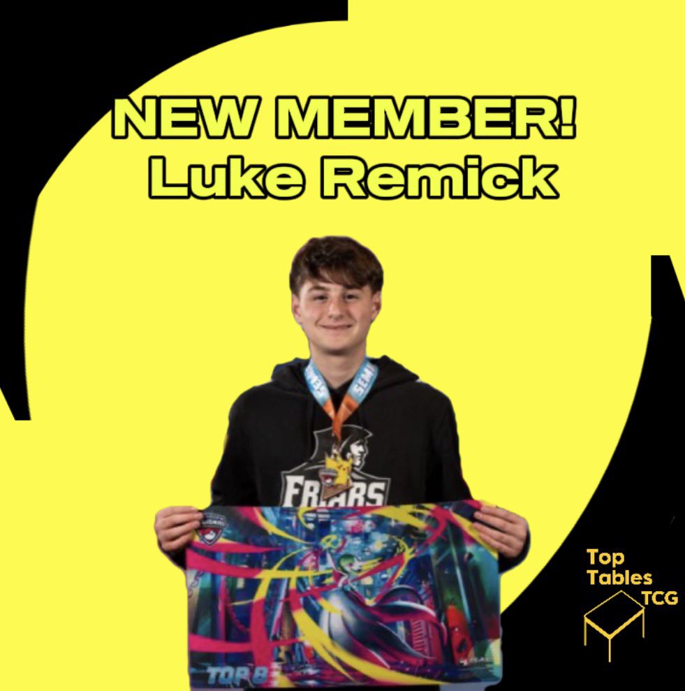 NEW MEMBER! Fresh off of a Top 4 at Vegas, <a href="/RemickLuke39425/">TTTCG | Luke Remick</a> joins TTTCG! Be on the look out for not only our new members but all of them in the upcoming regionals!

#TTTCGWIN