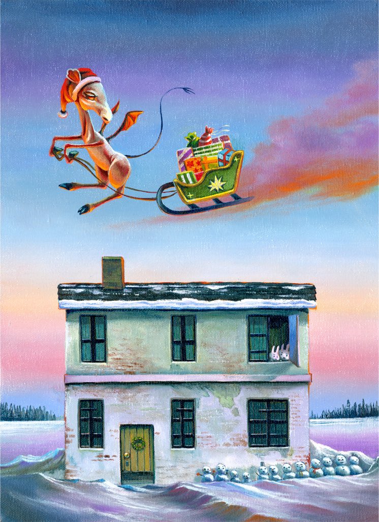 『 ジャージーデビル 』
　- Jersey Devil -
oil on canvas  F4 (333 x 242mm)

今日から12月、
2年かけて取り組んだU-MAコレクションもこちらの一枚でひとまず完結。

そして明日、今年最後の個展のお知らせがございますー

#oilpainting #oilpaintings #油絵
#JerseyDevil #UMA
#ジャージーデビル
