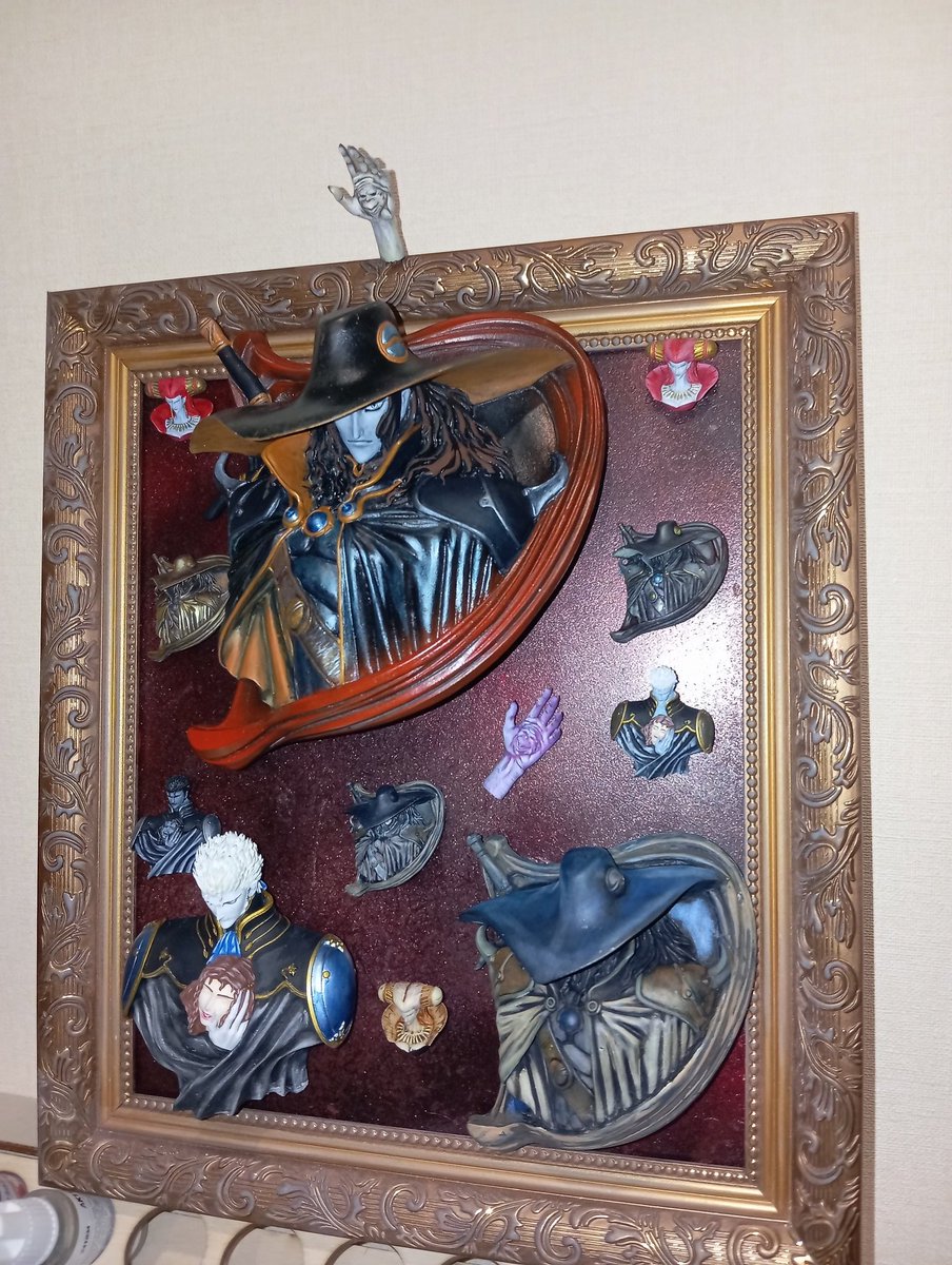 Blade0818's tweet image. I finished painting the #VampireHunterD garage kit! Now my composition of 13 @heavygauge01 figures looks like a 3D painting!