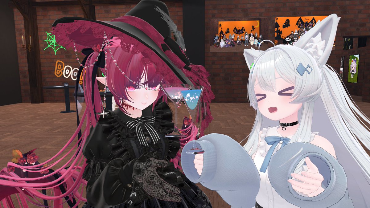 mizuki_vrc_'s tweet photo. 11/26 Bar Hallows最終営��でした～～～！
はじめてのキャストで慣れない中、お客さまが楽しかったと言ってくださるのが本当に心の支えでした。
Bar Hallowsにお越しくださいました皆様、本当にありがとうございました！
以下リプに写真続きます！！！！！
#VRChat #BarHallows https://t.co/1CyYjMGIkE
