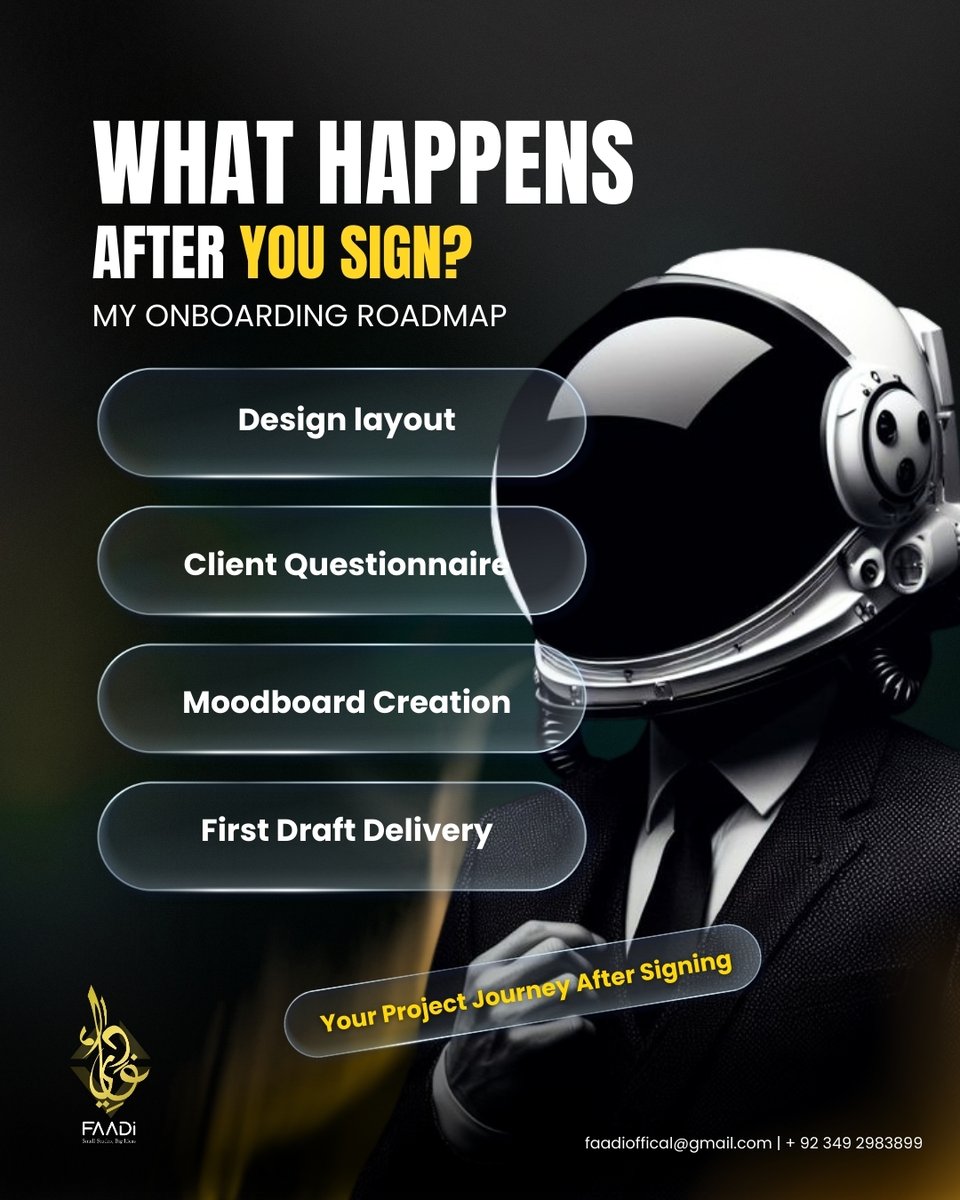 faadidesigner's tweet image. From layout to first draft, every step is crafted for you. Ready to begin your project path? #BrandDesign #ClientExperience #DesignWorkflow