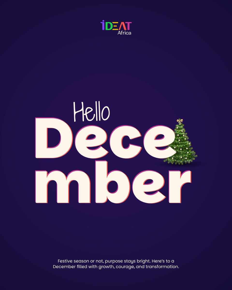 Welcome to December..

 Last month of the year, and our hearts are full of gratitude. 

Grateful for growth, grateful for impact, grateful for every teen we’ve empowered through tech.
Let’s finish strong.

Happy December!

#IDEAT #welcometodecember 
#impact #gratitude
