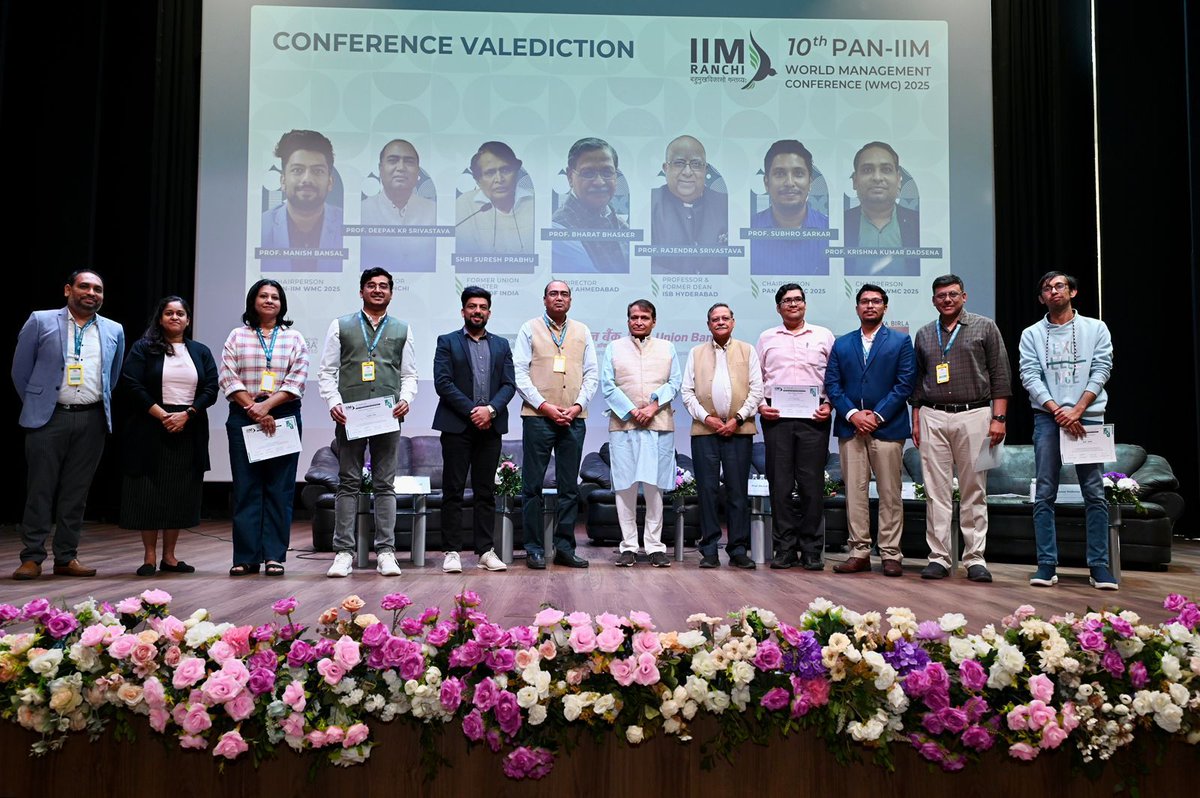 sureshpprabhu's tweet image. Attended the 10th PAN-IIM World Management Conference 2025 in Ranchi as the Chief Guest for the Valedictory Ceremony.

Management institutions like the IIMs play a crucial role in shaping future leaders, driving innovation, and strengthening India’s development agenda. Their…