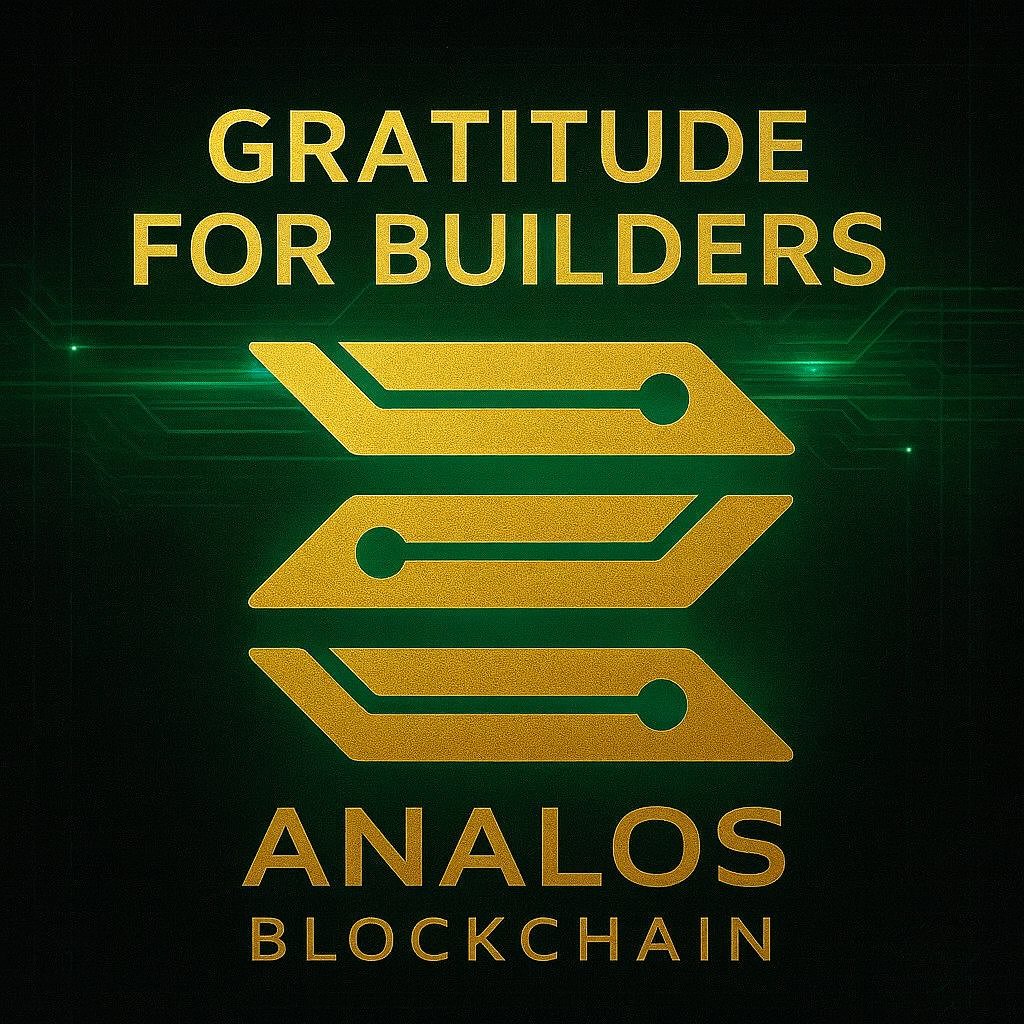 Today we honor the devs forging the future of the ANALOS Blockchain (a functioning fork of SOLANA):

⚡ GG – Core ANALOS Dev
💳 Kev – MenCoin &amp; AnalosPay (payment rails on-chain)
🎯 Dubie – LaunchOnLos (NFT utility)
🎰 Gopherit – Los Vegas (Predictive Betting)

These are the