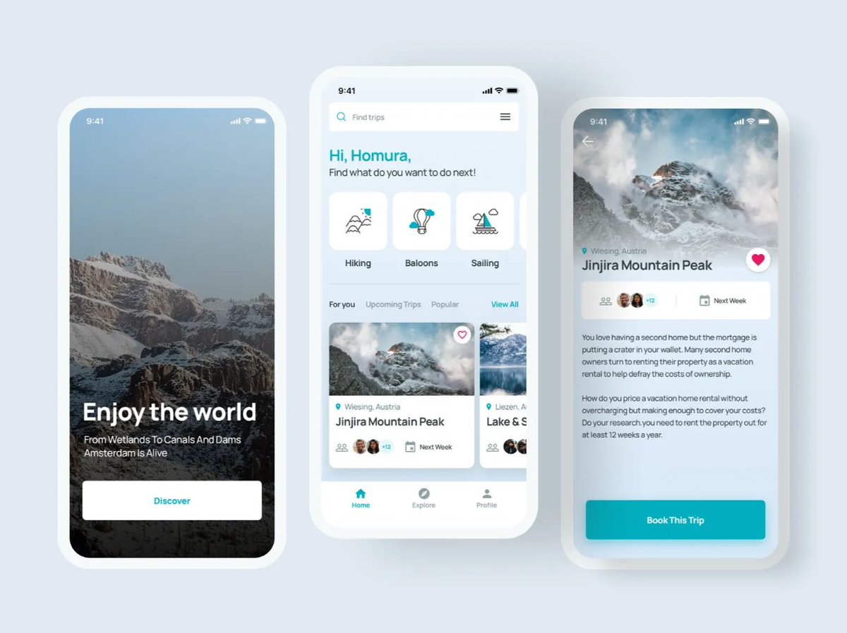 noman_design's tweet image. 🚀 Exploring a clean and intuitive Travel App UI concept-designed to make discovery, planning, and booking feel effortless.

Great UX removes friction.

Great products remove doubt.

If you&apos;re building a travel platform, mobile app, or any consumer product that needs clarity and…