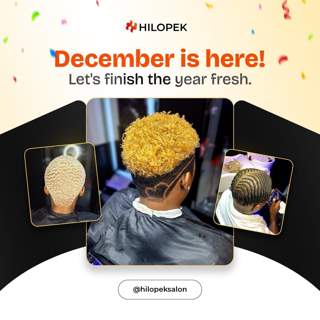 hilopeksalon's tweet photo. It’s the last lap of 2025, come through fresh and leave even fresher 😍

Happy New Month from Hilopek Salon and Spa 🤩

#saloninuyo #uyobraids #December https://t.co/PHNLvONKxe