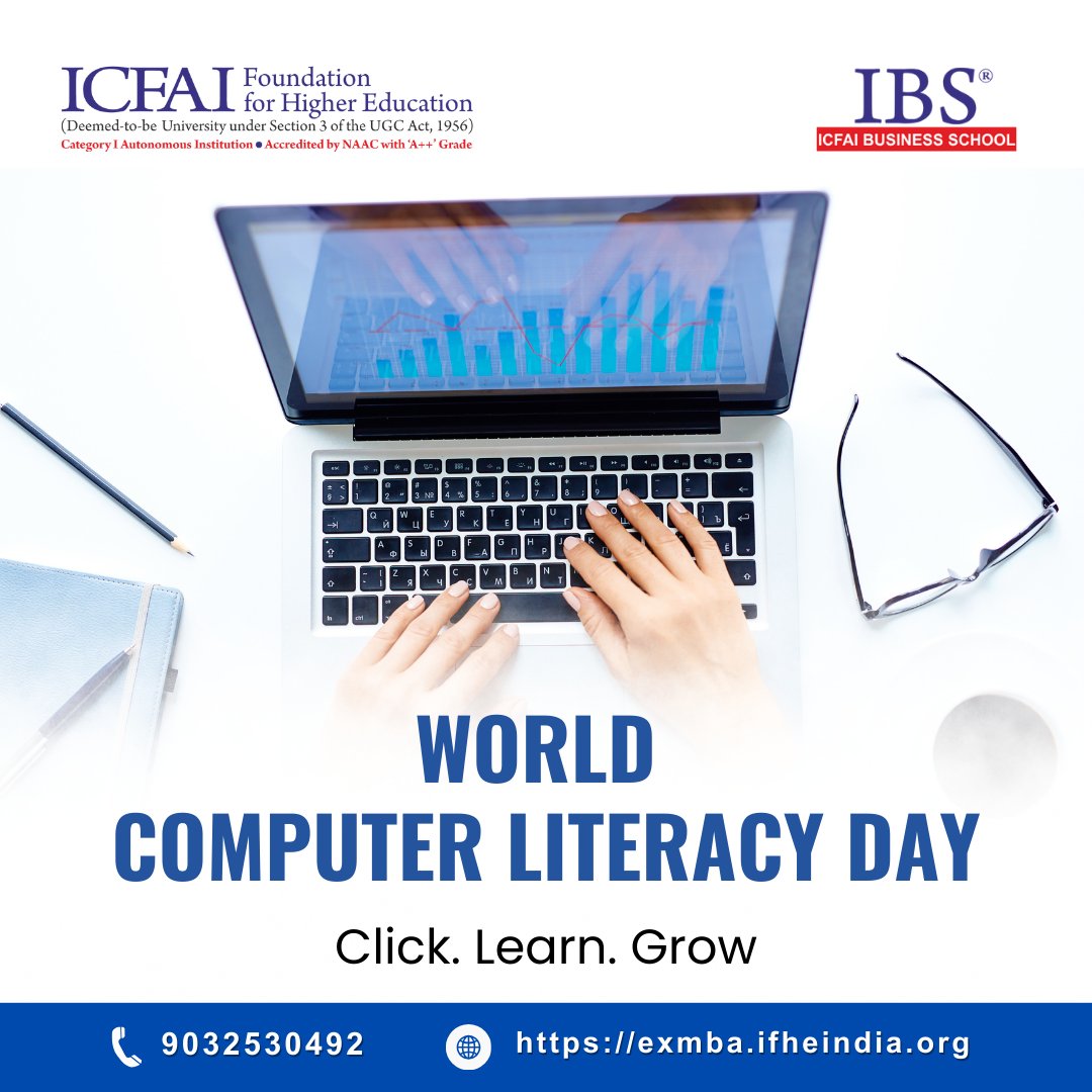 ICFAI_EMBA's tweet image. World Computer Literacy Day

#WorldComputerLiteracyDay #DigitalSkills #TechForAll #EmpowerThroughTechnology #LearnToCode #computereducation #TechAwareness #DigitalInclusion #FutureReady #BridgingTheDigitalDivide #ibsexecutivemba #executivemba