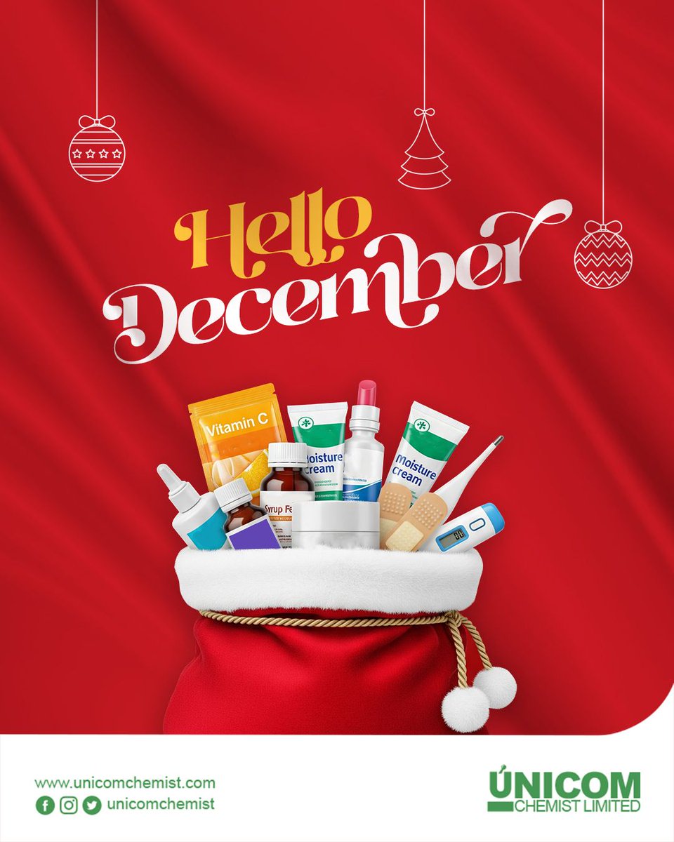 unicomchemist's tweet image. December is here! 🎉 
Your health matters this festive season. Let’s keep you healthy through all the celebrations. 
#UnicomCares #QualityHealthcare