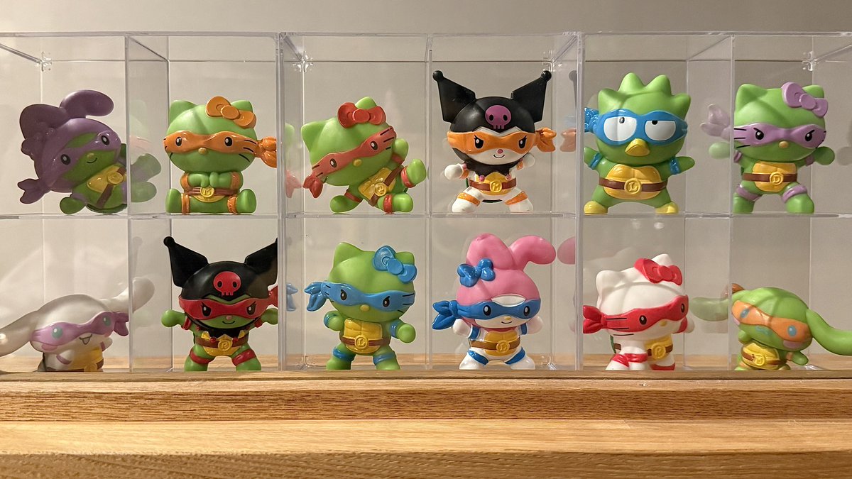 tech_tech_tech's tweet image. サンリオタートルズ全種取り寄せてもらった！アメリカ限定のハッピーセットです。