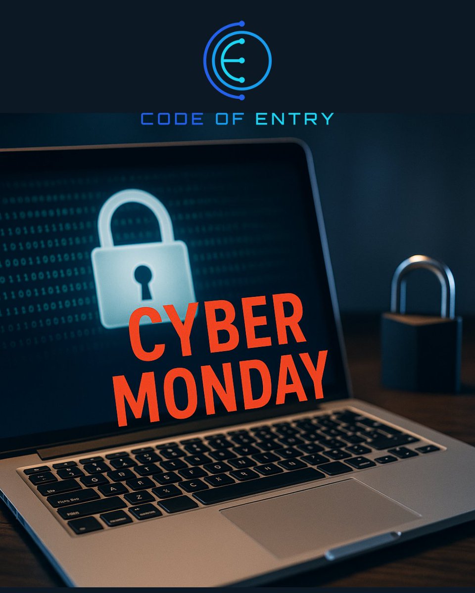 codeofentry's tweet image. Cyber Monday means cyber threats are busy.
Is your business protected? 🛡

While everyone is shopping, attackers are scanning.
Secure your data. Lock down access. Stay ahead.

Peace of mind &amp;gt; panic recovery.
#CyberSecurity #CyberMonday #StayProtected