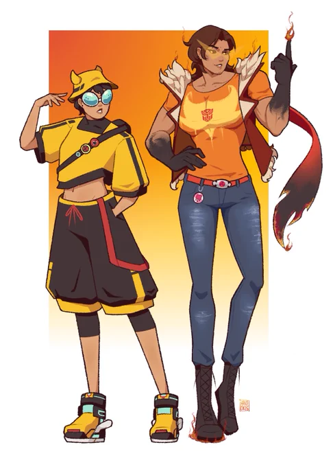 holoform bumblebee and hot rod! [ #art #transformers #maccadam #holoform #bumblebee #hotrod ]