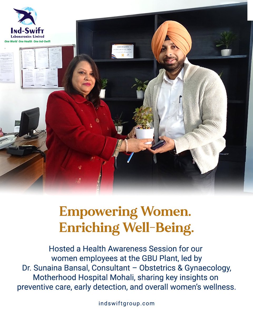 indswiftlabs's tweet image. At Ind-Swift, we remain committed to creating a workplace where women feel supported and encouraged to prioritise their well-being.

#indswiftlabs #indswiftgroup #womenempowerment