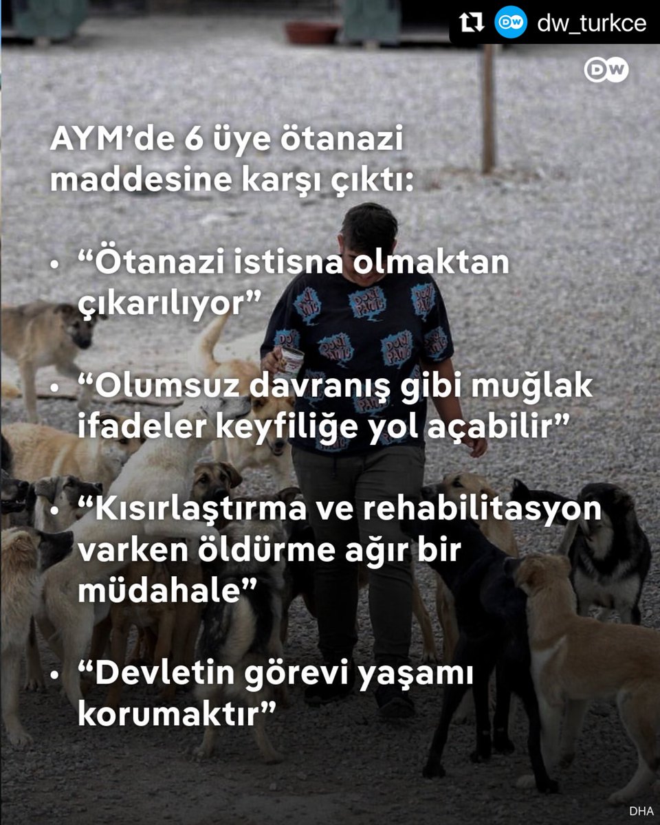 Ötanazi olabilmesi için, hayâtına son verilecek canlının rızâ göstermesi gerekir. Kendini ifâde dahî edemeyen bir hayvanın öldürülmesine ötanazi değil, CİNÂYET denir.‼️
#SokakHayvanlarıSahipsizDeğil