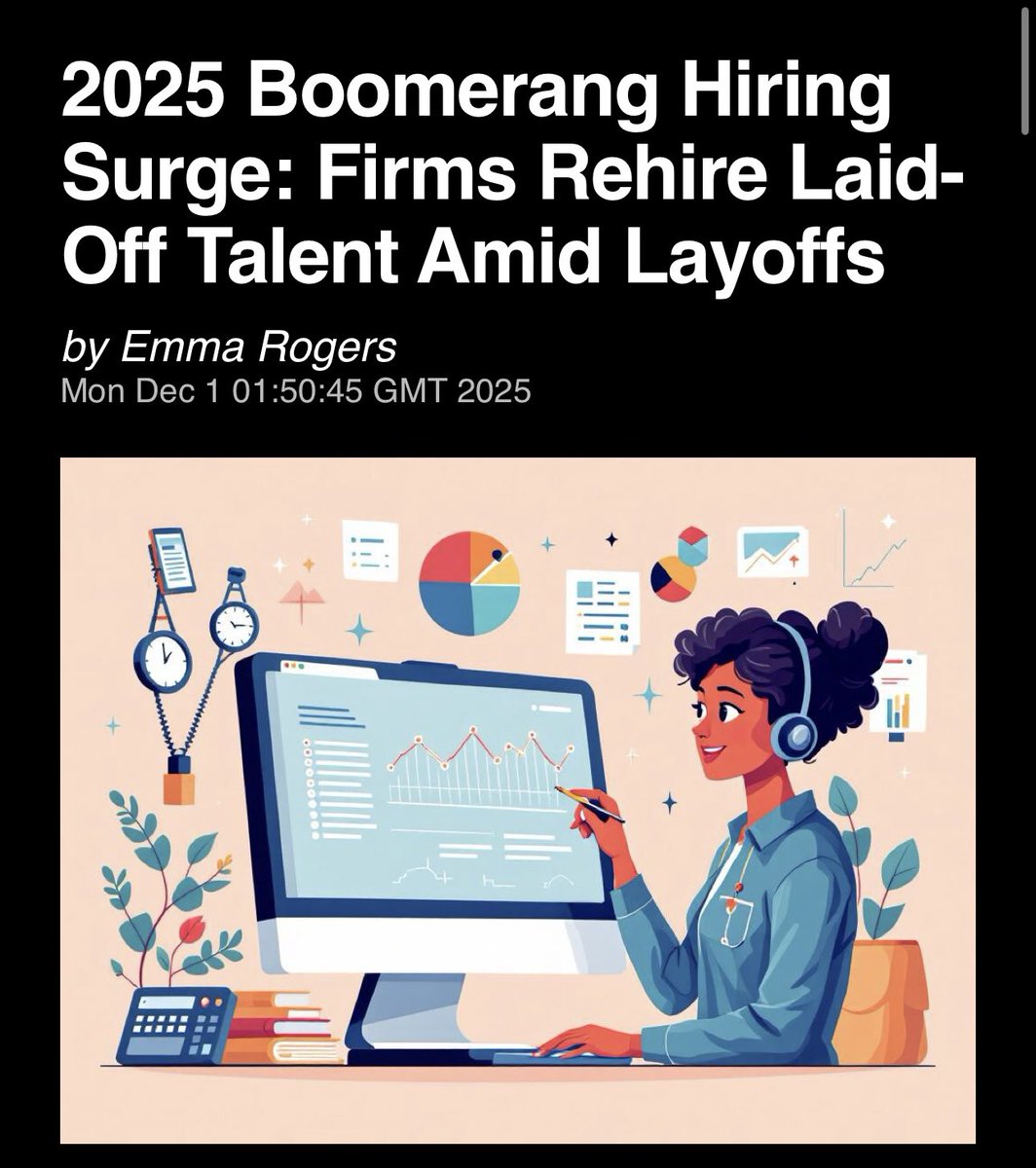 Boomerang hiring is becoming more and more popular. 

The drivers:
• Companies want to reduce bad hire risk &amp; former employees are a safer bet
• Boomerang hires need less time ramping up and already know internal systems and processes 

But there is a massive bottleneck.

Most