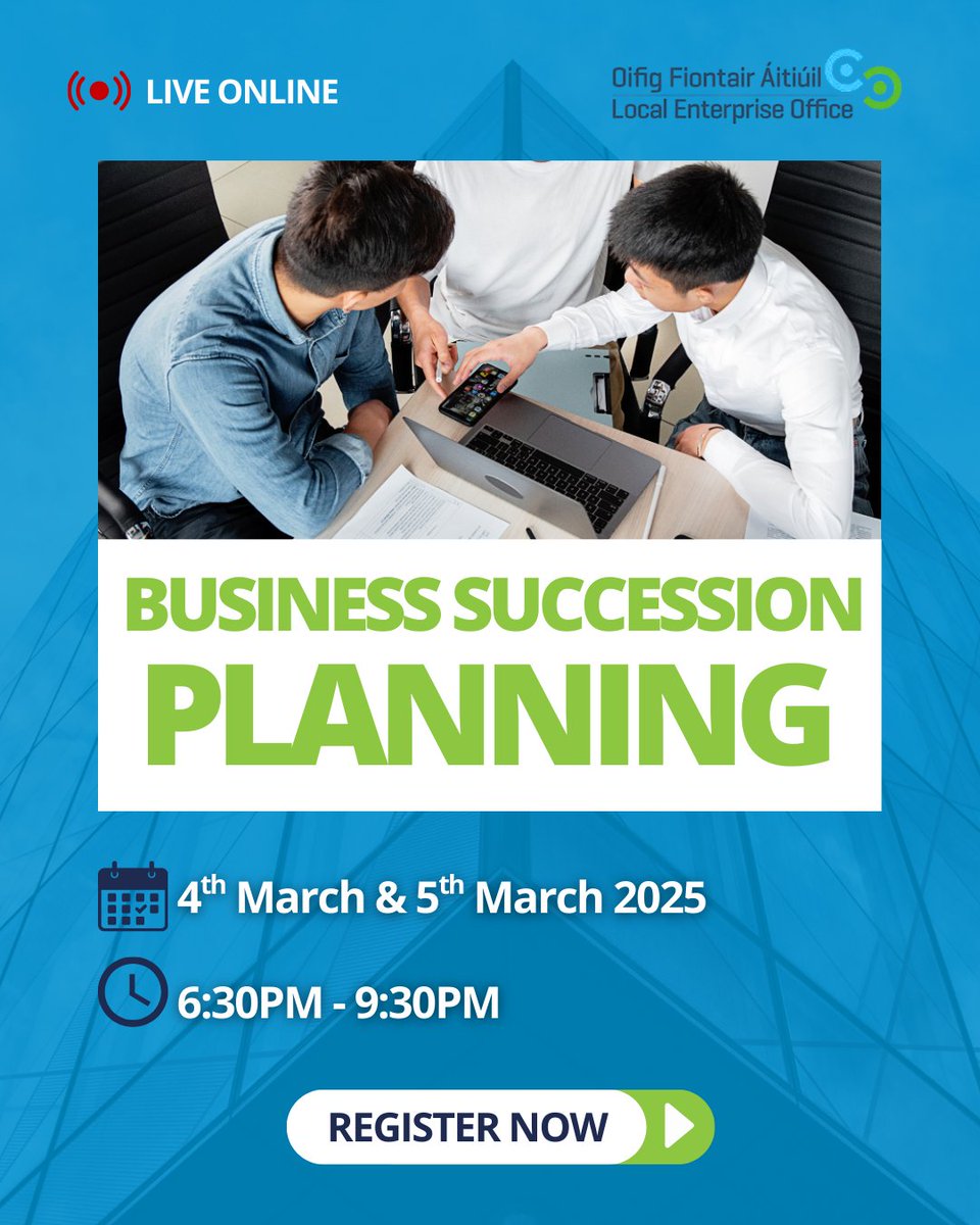 👥 Plan Today for Tomorrow’s Leadership

Join our Business Succession Planning Workshop — happening March 4th &amp; 5th, 6:30PM–9:30PM (Online) — and learn how to secure your company’s future through effective leadership transition strategies. 💼

Register: bit.ly/4oqOk7K