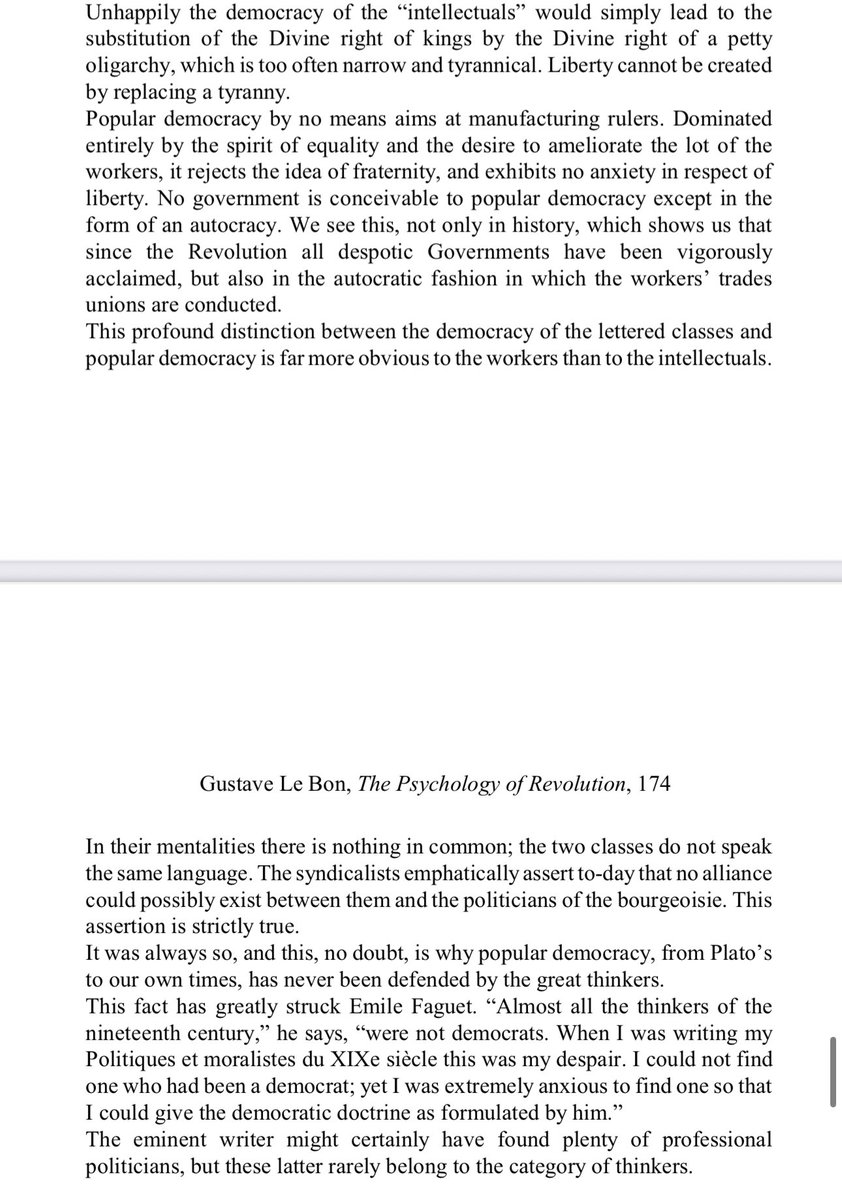 echipiuk's tweet image. Absolute must-read: Gustave Le Bon’s The Psychology of Revolution. Written in 1913 about how crowds think and feel during upheaval, and how big ideas like “democracy” get twisted until people use the same words but mean entirely different things. Sounds familiar!? 

Of particular…