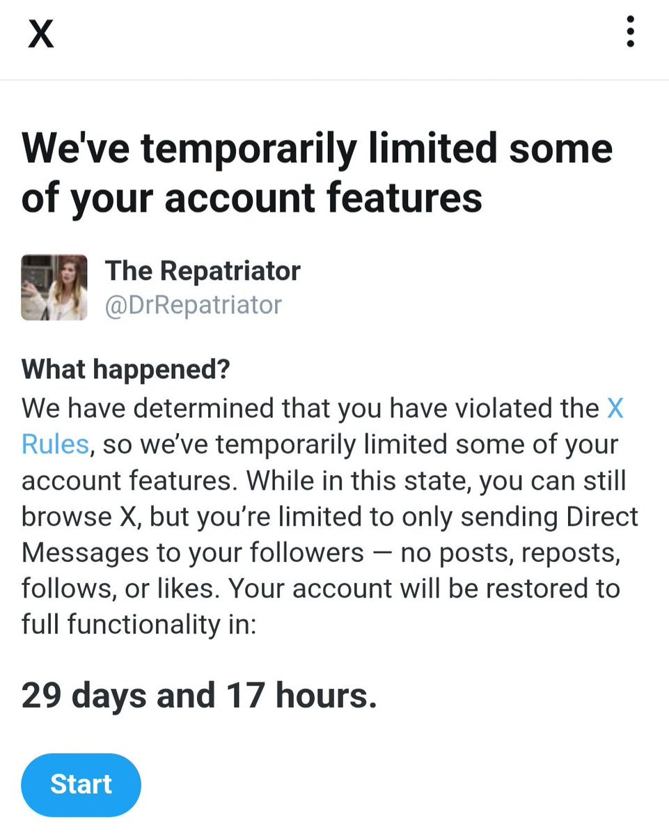 DocRepatriator's tweet image. My @DrRepatriator account-
30 day time out no thanks to Vivek Ramascammy&apos;s indian IT team for reporting all my comments on his posts as &quot;hateful.&quot;

They have too much power on X.
@DeplorableATX
@info_maiden 
@NeonWhiteCat
