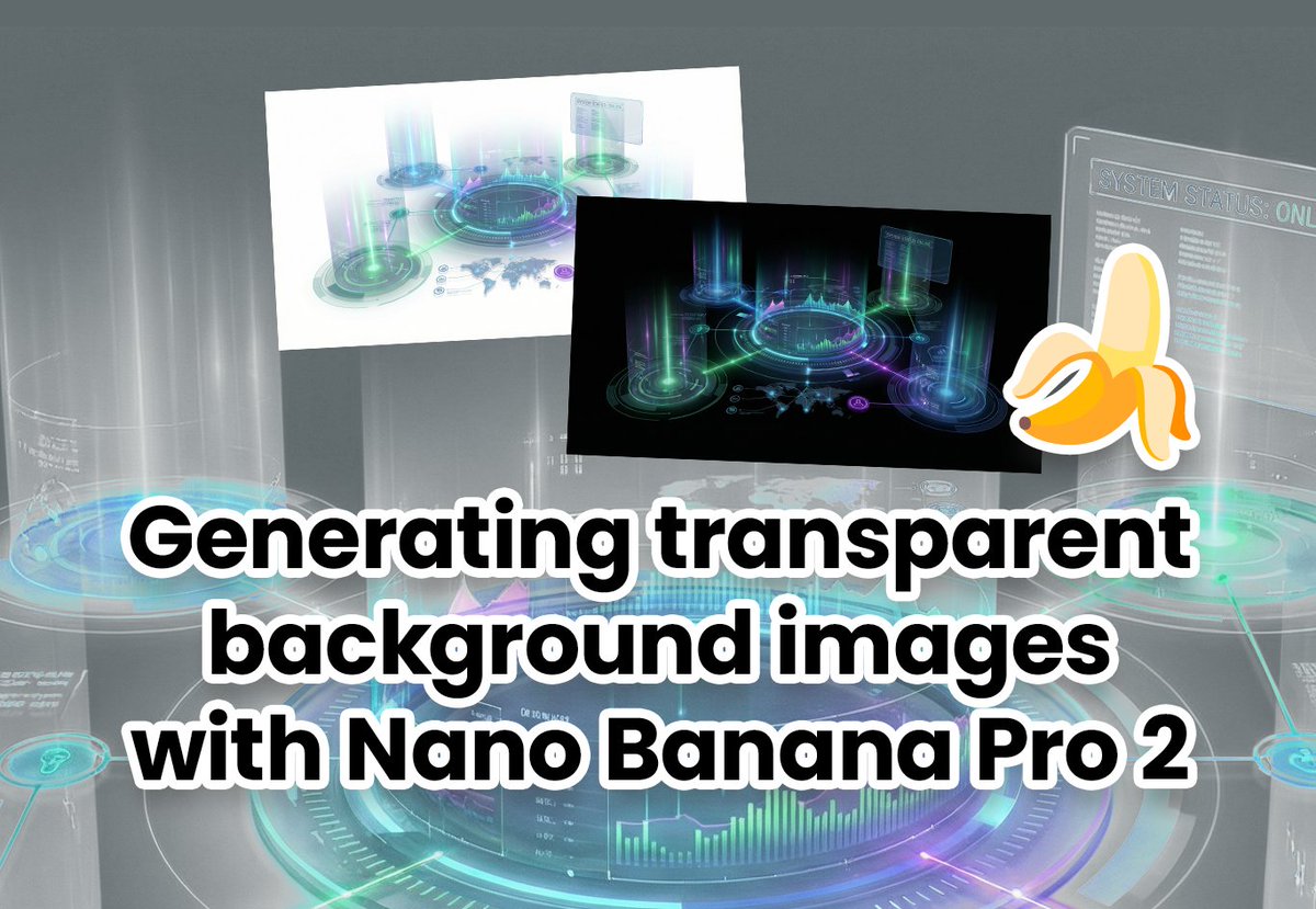 I managed to generating transparent background images with Nano Banana Pro 2 !

Link to article below 👇
