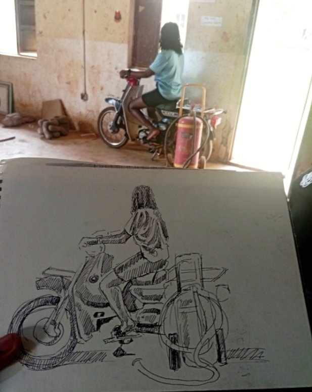 ezike1952's tweet photo. Life Drawing Session
Rollertip pen on sketchbook, A4, 2025, Stephen Ezike.
#inked #drawing #drawingoftheday #drawingclass https://t.co/GYamhml8sF