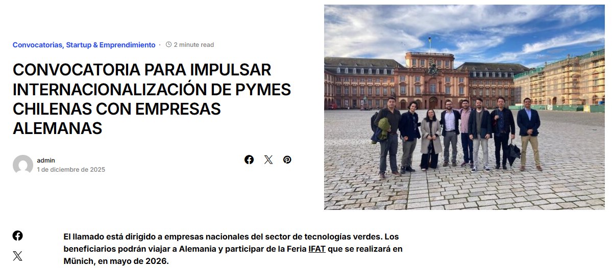 El programa Partnering in Business with Germany abre una nueva convocatoria para que más Pymes puedan generar alianzas con empresas alemanas 🇨🇱🇩🇪

Más información 👉 tourinnovacion.cl/convocatorias/…