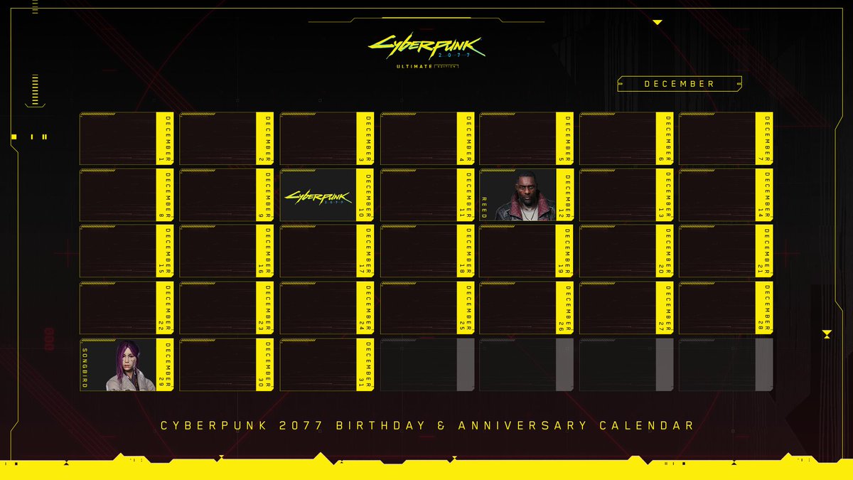 CyberpunkGame's tweet image. SECURE COMMS CHANNEL ESTABLISHED. 
STANDBY FOR INCOMING PRIORITY TRANSMISSION…

CYBERPUNK 2077 — 10.12

REED, SOLOMON — 12.12

SONG, SO MI — 29.12

END OF TRANSMISSION.
