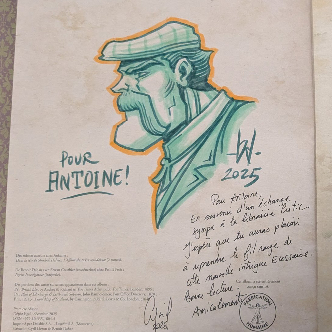 🔍✍️📖 Et hop ! 😀 Une peeeetite liste des #dedicaces à venir jusqu'en Mai 2026 pour #DansLaTeteDeSherlockHolmes , nouveau tome "Le Cauchemar du Loch Leathan Pt.1", en #librairie le 5 Déc !➡️benoitdahan.com/portfolio/dedi…
<a href="/AnkamaEditions/">Ankama Editions</a> #SherlockHolmes #sherlock #BandeDessinee #comics