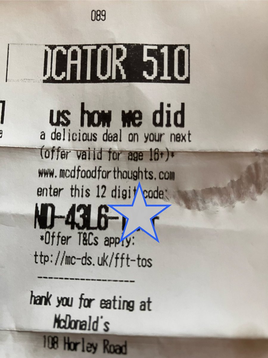 hellsbells35's tweet photo. @McDonaldsUK I’m confused…the first 4 digits aren’t readable??? https://t.co/6yY0NINm6N