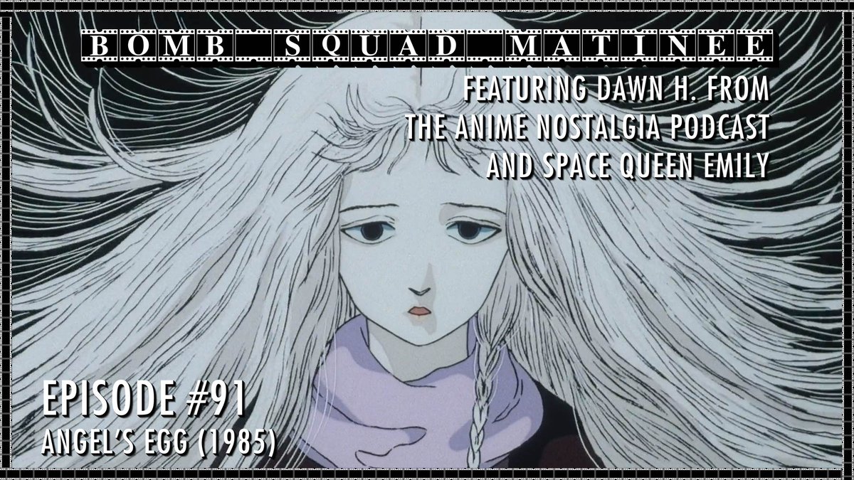 WATCH NOW!: youtu.be/i3I-2yZruAE
Audio version: linktr.ee/bombsquadprodu…

On the 91st episode of Bomb Squad Matinee, Tim, Ethan, and special guests <a href="/bunnycartoon/">⚡Bubblegum Midlife Crisis⚡</a> and <a href="/SpaceQueenEmily/">Emily</a> celebrate the long-awaited North American release of Mamoru Oshii's Angel's Egg.