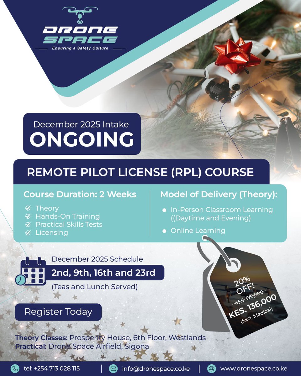 Unlock your future in the drone industry! Get certified with our Remote Pilot License (RPL) course and gain the skills to fly safely and professionally. 

#RPL #DronePilot #DroneTraining #AviationCareer #DroneLicense #FlyProfessional #DroneAcademy #AviationSkills #DroneSchool