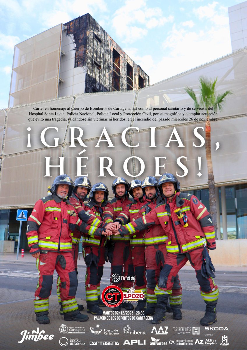 CARTEL 🖼️ | ¡𝐆𝐫𝐚𝐜𝐢𝐚𝐬, 𝐇É𝐑𝐎𝐄𝐒! 👨🏻‍🚒🚒🏥👩🏻‍⚕️

🎟️ jimbee.compralaentrada.com

#JimbeeElPozo #PrimeraDivisiónFS