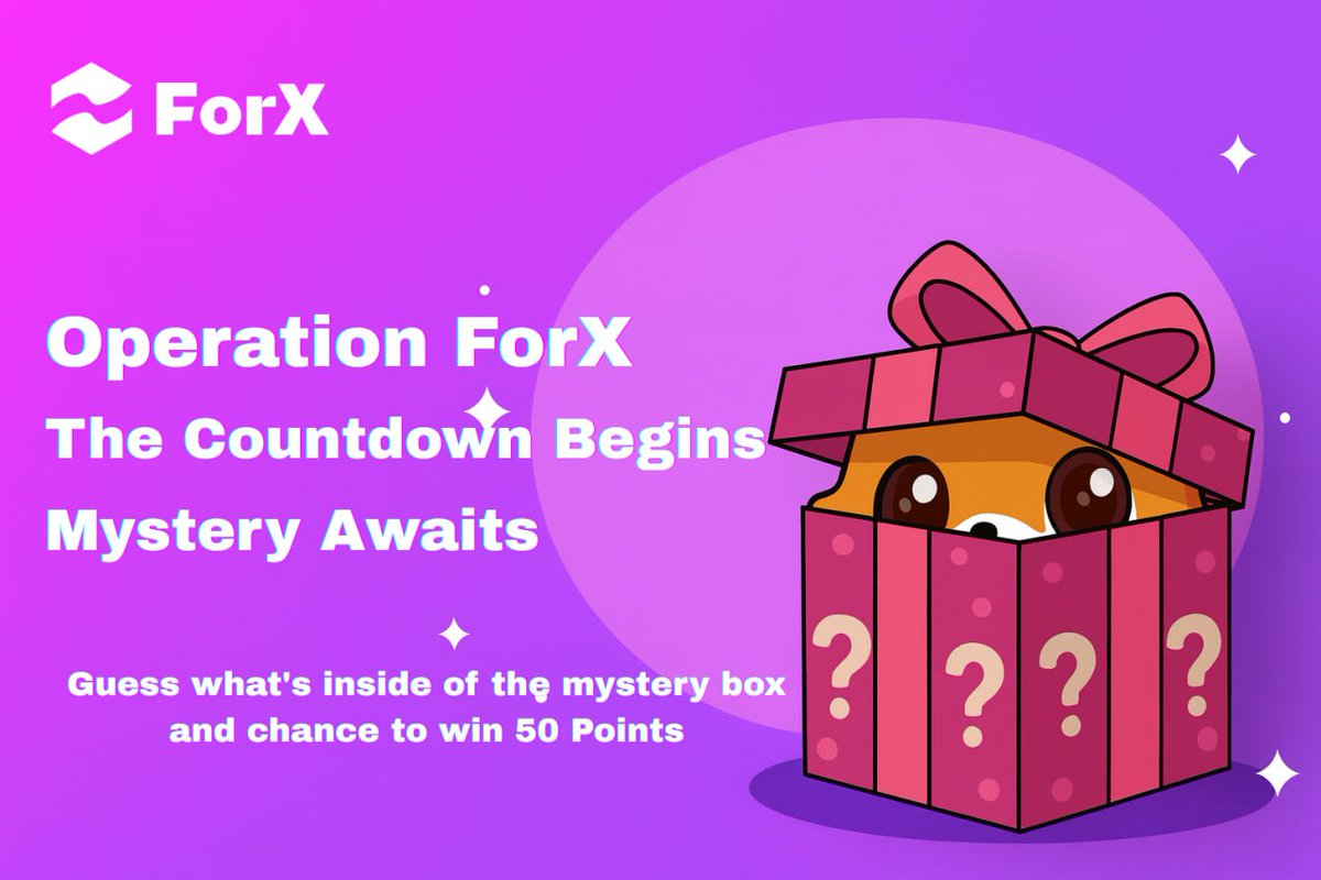 ForX_financeX's tweet photo. Something big is coming to ForX…
The app unlocks very soon. 👀🔥

🎁 Mystery Box Challenge!

Guess what’s inside:

• RT + comment + tag 3 friends
• 200 random winners will get +50 Points each

Be fast. Be curious. Be ready.
❤️Follow Twitter-Win Points!

#ForX #HybridDEX https://t.co/yY8DRpPo0V