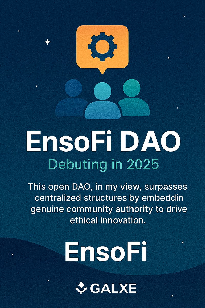 sho1a_emmanuel's tweet image. EnsoFi DAO: On Ensofi, community governance empowers ENFI holders to vote on proposals, manage treasury allocations, and approve upgrades, marking the shift from foundation-led oversight to DAO-driven decentralized control across cross-chain DeFi.    Debuting in 2025, it enables…