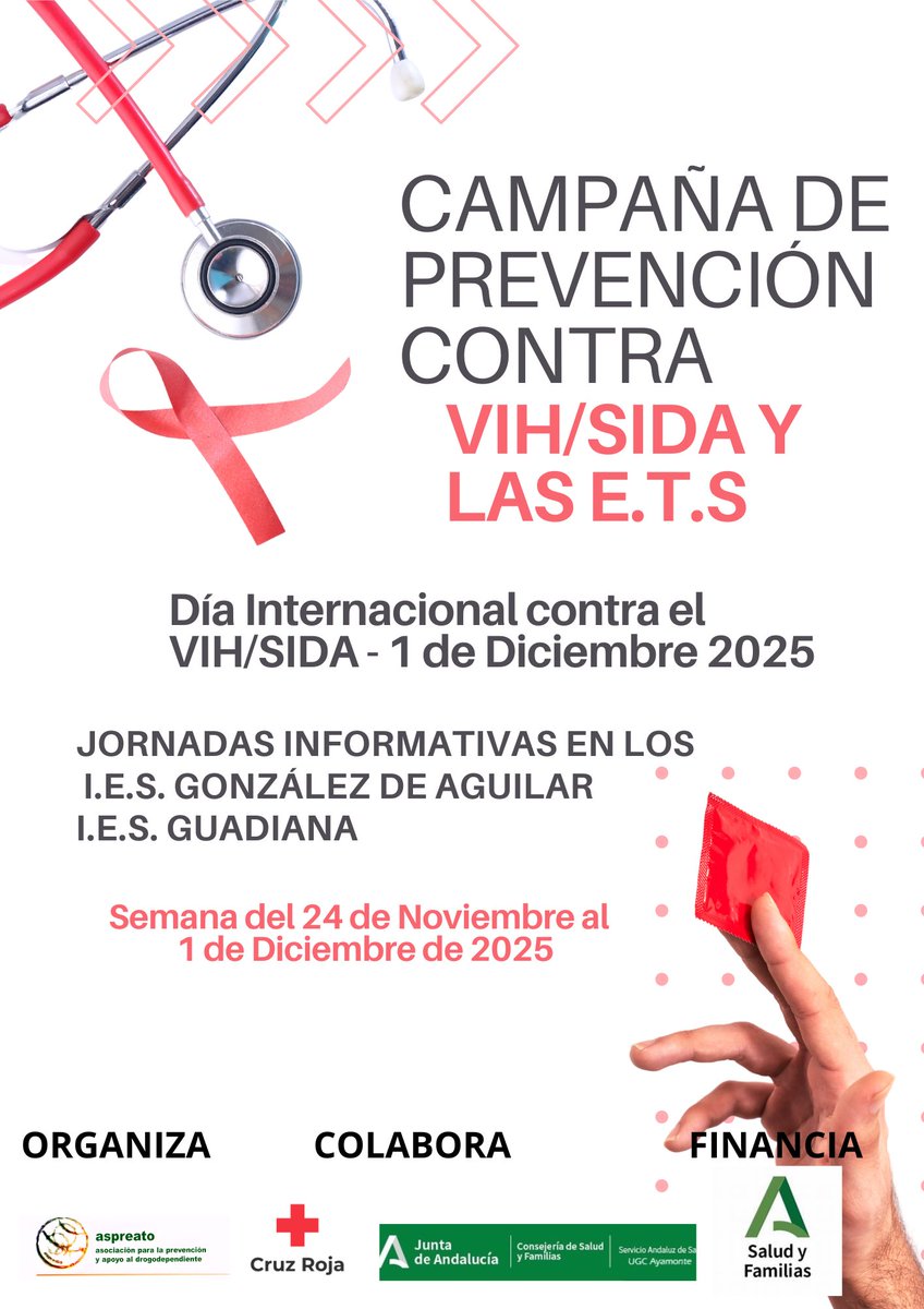 AsASPREATO's tweet photo. 🌍💜 1 de diciembre – Día Mundial de la Lucha contra el Sida

Desde Aspreato, y con el apoyo de Yolanda, enfermera referente del Centro de Salud, un año más hemos desarrollado la Campaña de Prevención contra el VIH/Sida y las E.T.S.
#DíaMundialDelSida #VIH #Prevención #Aspreato https://t.co/vJOuk2cy0u