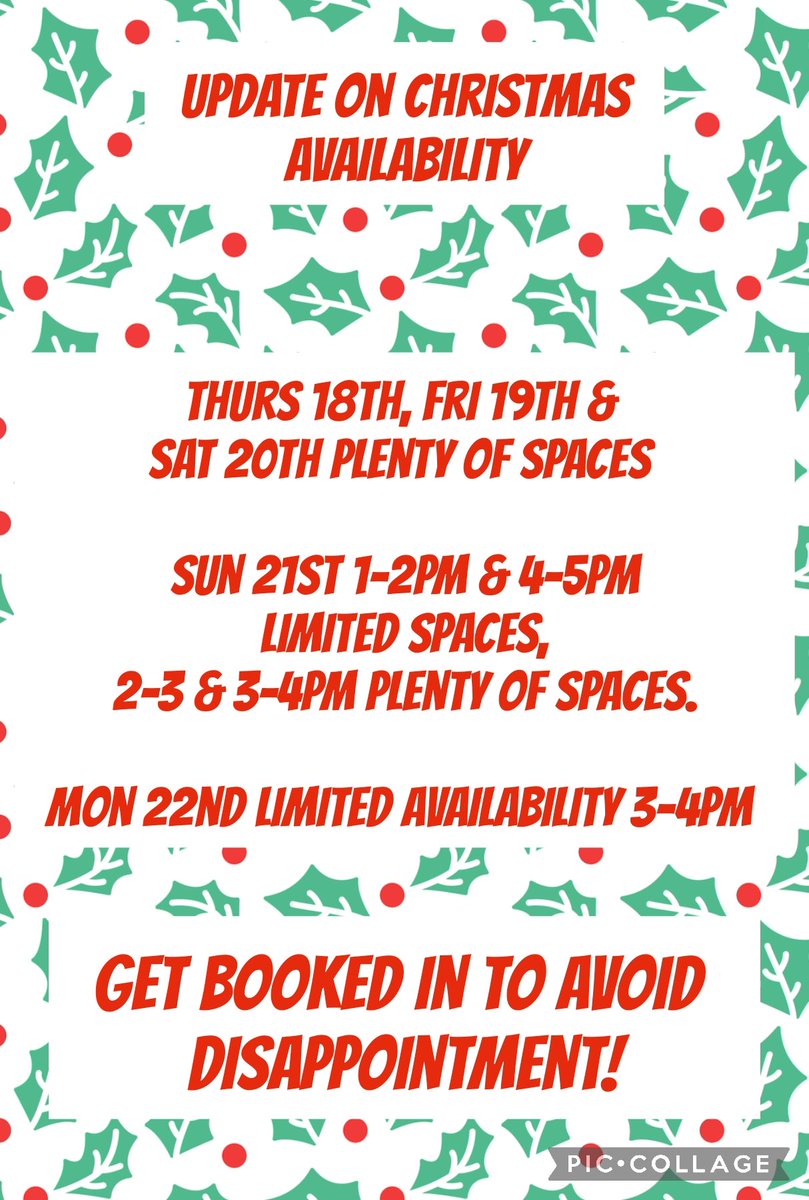 WJ_Desano's tweet photo. **Christmas Update**

Monday 22nd is down to limited availability 3-4pm. Once filled the only days left will be Thursday-Sunday.

To avoid disappointment please get booked 🎅🏻🍦 https://t.co/bY6eXjEKZU