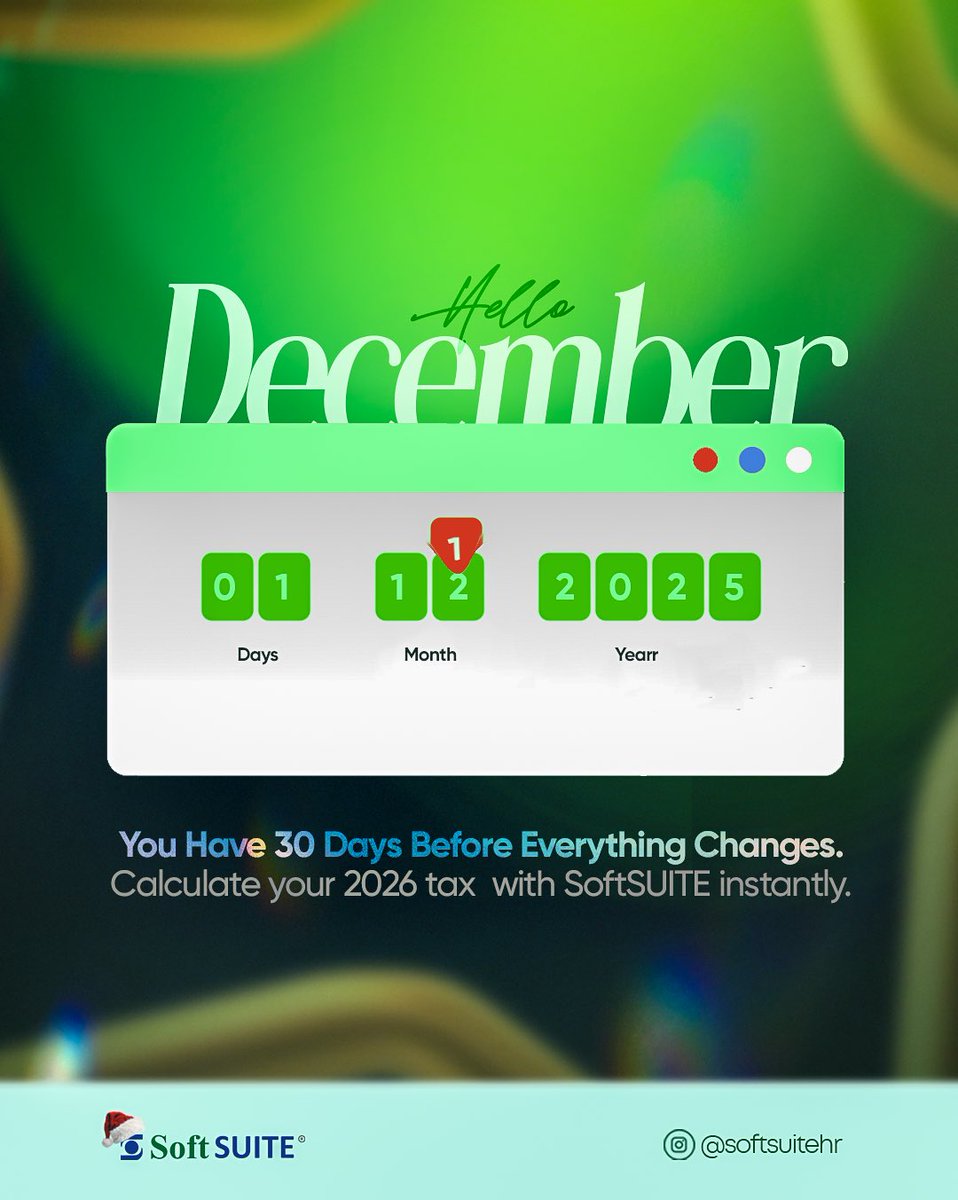 Don’t wait until January to be surprised.
You have 30 days to understand the changes coming and plan ahead.

👉 Use the SoftSUITE Tax Calculator on our website now softsuite.com

Stay informed. Stay prepared

#newtaxlaw #2026tax #softsuitehr