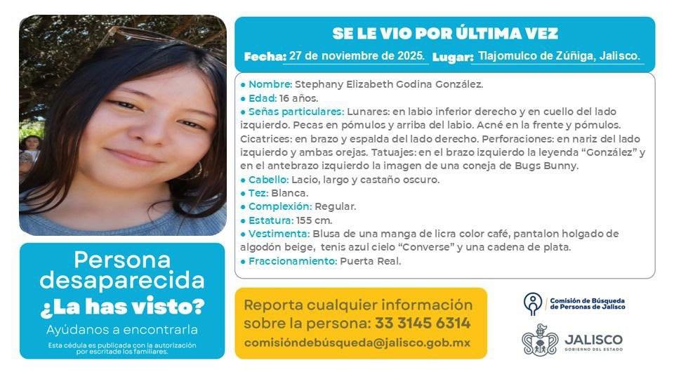 Desaparece una joven en #Tlajomulco, #Jalisco (Puerta Real).