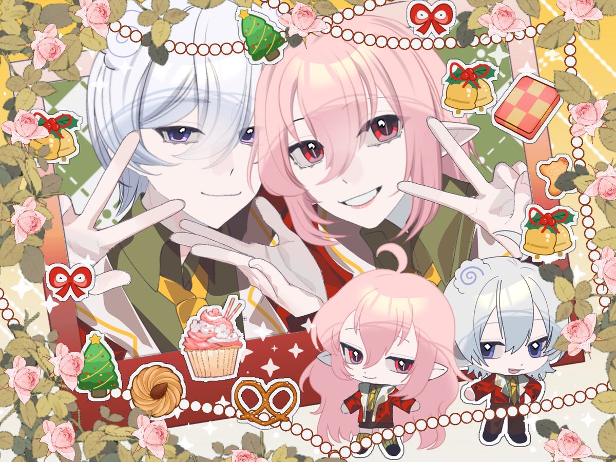 MiyuHimuraVT's tweet image. Working at that Santa factory together 

🎨: @Fur31mu