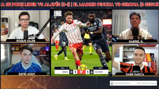 ⚔️ ¡EMPEZAMOOOOS!

😨⚪️ El MADRID pincha por tercer partido consecutivo vs GIRONA (1-1)
👉 Señalados: XABI ALONSO, los cambios, el CENTRO DEL CAMPO...
🔵🔴 El BARÇA es el nuevo LÍDER + Resaca 3-1 vs ALAVÉS
⭐️ XI IDEAL J14
 
💜 ¡Todo el mundo adentro! (Link abajo)