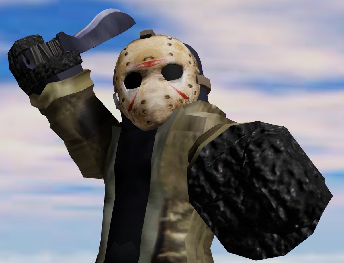 helloitsAndrei's tweet image. #Roblox #RobloxStudio #RobloxArt 
// the most popular SAKTKIA51 killer

The Crystal Lake Slasher
Jason Voorhees

my SAKTKIA51 jason take
(slightly more accurate to his freddy vs jason design)