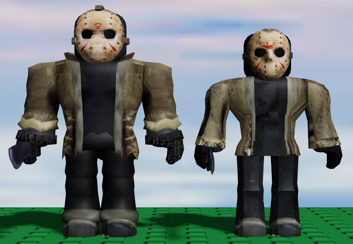 helloitsAndrei's tweet image. #Roblox #RobloxStudio #RobloxArt 
// the most popular SAKTKIA51 killer

The Crystal Lake Slasher
Jason Voorhees

my SAKTKIA51 jason take
(slightly more accurate to his freddy vs jason design)