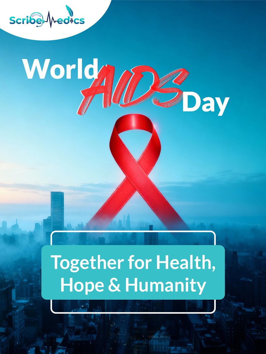 scribemedicsllc's tweet photo. This World AIDS Day, let’s break the stigma and show compassion. 
Together, we can support those living with HIV and create a world of understanding and hope. 

#WorldAIDSDay https://t.co/qOR49Ldp1h