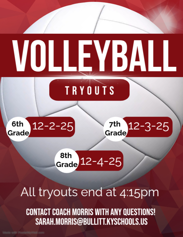 🏐 TRYOUT TIME! 🏐

All skill levels welcome—come compete, learn, and have fun! 💥

Make sure you bring a water bottle and tennis shoes.

We look forward to seeing you there!