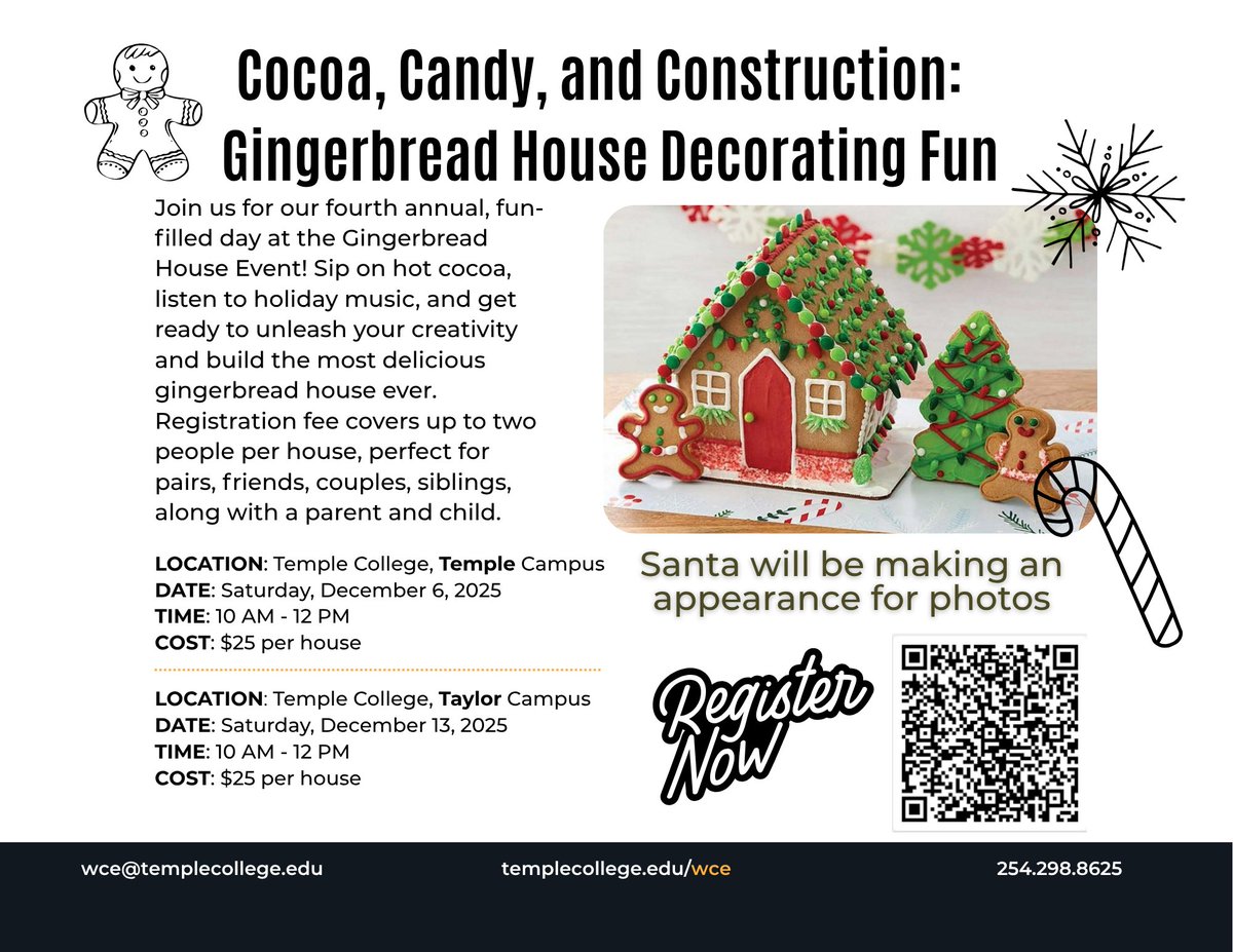 🎄✨ Join us for our 4th Annual Gingerbread House Event! ✨🍬
Sip hot cocoa, enjoy holiday music, and  build your own  gingerbread masterpiece. Santa will be stopping by for a photo op you don't want to miss. 
ow.ly/tr7750XuSBE